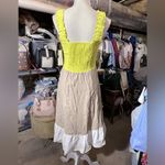 52seven dress sleeveless yellow beige white stretchy top new with tag Gold Photo 3