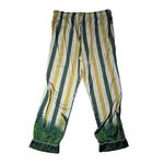 Averie Uma Green Yellow Striped Gorilla Graphic Two Piece Satin Pajama Set Sz L Size L Photo 2