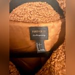 Forever 21 Contemporary Brown Tan Teddy Jacket Collared Coat Size Large Photo 2