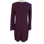 Sail To Sable Size XS Smiling In Stripe Shift Dress Navy Blue Pink Nautical Photo 2