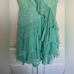 Sherri Hill Custom  Aqua and Silver  Sleeveless Chiffon Cocktail Size 0 Photo 3