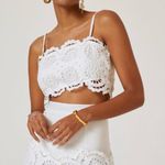 Anthropologie NWT  Raissa White Lace Floral Crop Top Photo 3