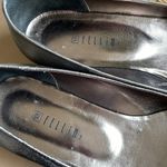 Fellini made in Italy unique metallic silver shiny bow flats Size 10 Photo 2