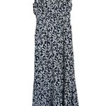 Abercrombie & Fitch Blue Floral Sleeveless Midi Dress Small Boho Casual Summer Photo 0