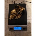 Heavy Gold Metal Black Disc Chain Belt Made in Italy Adjustable 10 OZ 34" L VTG Photo 10