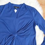 Sanctuary Blue V-Neck Twist Knot Long Sleeve Blouse Top Photo 1