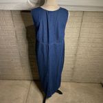 Time Out Womens Dark Blue‎ Sleeveless Maxi Vintage 90s Denim Dress Size Large Blue Photo 3