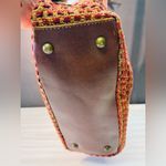 Fossil Tweed Fabric Shoulder Bag Woven Brown Leather Clutch Purse Small 75082 Photo 2