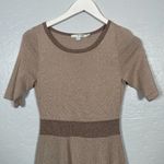 Boden USA Boden Women 2R Champagne Milano Sweater Dress Fit Flare Metallic New Years Eve Photo 2