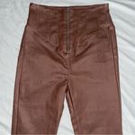 Chocolate Front Zip Leggings Brown Photo 2