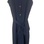 Monteau  Navy Blue Short Flutter Sleeve Belted Waist Pants Jumpsuit Women Sz XS Photo 4