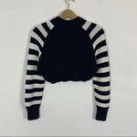 Topshop Navy White Striped Cropped Sweater Chunky Knit Crewneck US 4 UK 8 Trendy Photo 2
