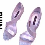 Nina Silver Patterned Strappy Heels 8.5 Photo 1