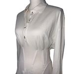 Mugler Long Sleeve Shirt Dress in Snow 38 New Womens Polo Mini White Size undefined Photo 5