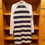 Tommy Bahama Tommy Bahama M Navy White Striped Quarter Zip Tunic Sweatshirt Dress Casual Photo 8