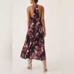 Anthropologie  Dark Navy Bohemian Floral Tiered Halter Maxi Dress Size Medium Photo 6
