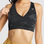 Gymshark Adapt Black Camo Seamless Sports Bra Cross Back Size Small Athletic Gym Photo 0