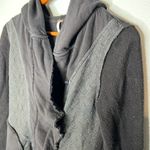 Free People  Black Lace Hooded Ruffle Jacket Snap Button Women's Size Extra Small Photo 4