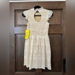 Penelope Tree Bohemian Bridal High Neck White Lace Mini Size 14 NWT Photo 2