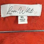 Anthropologie Love Whit Orange Jacquard V Neck Long Sleeve Midi Dress XL Holiday Photo 1