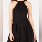 B Darlin B. Darlin Size 1/2 Black Sleeveless Halter Neck Sparkly Lace Overlay Lin… Photo 0