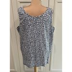 Lands' End Lands‎ End Knit Tank Top Lot Floral Blue Coral Beach Vacation Photo 9