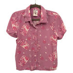 Hello Kitty Hot Topic  Pink Strawberry Milk Button-Up Shirt Retro | Kawaii S Photo 0