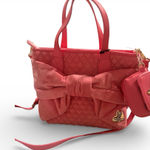 Juicy Couture Pink Bow Quilted Tote Satchel + Matching Pouch Photo 0