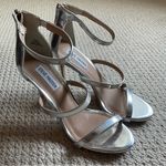 Steve Madden Silver Mirror Reflective Triple Strap Stiletto Heels 8.5 Photo 2