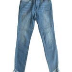 Frame Light Wash Fringe Ankle Le High Skinny Jeans Size 27 Photo 2