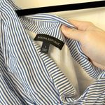 Banana Republic  One Shoulder Pleated Fit & Flare Pinstripe Dress Size 4 Photo 7