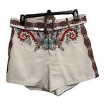 The Sang  Women Ivory Shorts Size Medium‎ Floral With Belt Photo 0