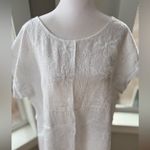 TERZO MILLENNIO White Embroidered Italian Linen Tunic Top Size Small Photo 6