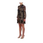 BCBG Paris Womens XL Black Floral Sheered Long Sleeve Dress Spray Garden NWT Photo 1