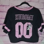 Hot Topic KUROMI BY SANRIO BLACK PINK 00 JERSEY STYLE GRAPHIC BOXY TEE  MEDIUM Photo 1