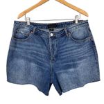 House of Harlow High Rise Mom Midi Cut Off Denim Shorts Size 33/16 NWT Blue Photo 1
