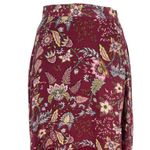 BCBGMAXAZRIA  Floral Print Toile Handkerchief Midi Skirt Red Size XS Photo 5