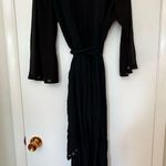 Cache  Vintage Womens Long Sleeve Ruffle Detail Jumpsuit Black Medium Photo 2