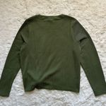 Madewell Top Elwood Knot Front Long Sleeve Jacquard Palm Tree Green XXL NWOT Photo 5