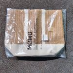 Show Me Your Mumu NWT  Sunseeker Paper and Straw Tote Bag Natural Tan White Woven Photo 5