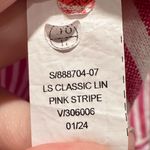 Banana Republic  Pink Striped Button Up Shirt Classic Linen Size Small Photo 4