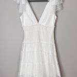 Cinq à Sept Cinq a Sept Valeria Bow Strap Smocked Tulle Knee Length Dress Ivory Photo 1