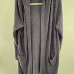 Barefoot Dreams CozyChic Lite Hooded Open Front Cardigan Gray 1X Photo 0