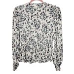 Free People  Bianca Surplice Wrap Ruched Sleeve Printed Blouse, Small Photo 6