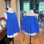 Matching Set Blue Cotton Flowy Tank Blousey Shorts New Size XS Photo 2