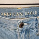 American Eagle AE Light Wash Denim High Rise Distressed Mom Jean Photo 3