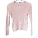NY Ribs Ribbed Long Sleeve Top Pink XS Small Y2K Photo 0