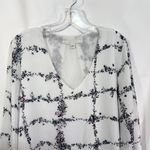 LC Lauren Conrad Lauren Conrad Sz XXL Top White Chiffon Layered Lace Back Floral Long Sleeve 1380 Photo 2