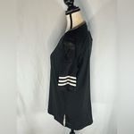 Adidas  Performance Mesh Sleeve  V-Neck Women’s Sport Shirt Black w/White Stripes Photo 2