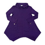Bulotus High Low Long Sleeve Cowl Neck‎ Size Large Boho Chic Purple Photo 0